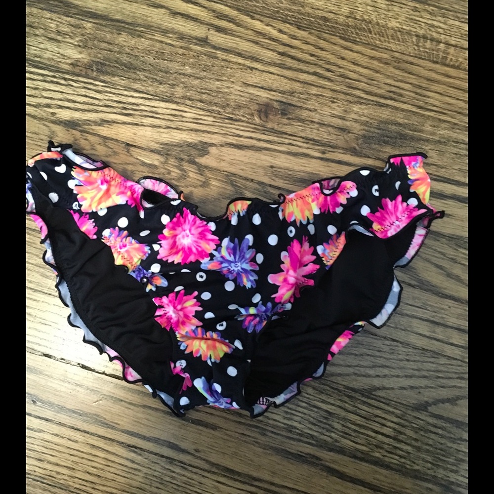 🚨🚨$5 SALE🚨🚨Victoria's Secret Black and Pink Floral Bikini Bottom